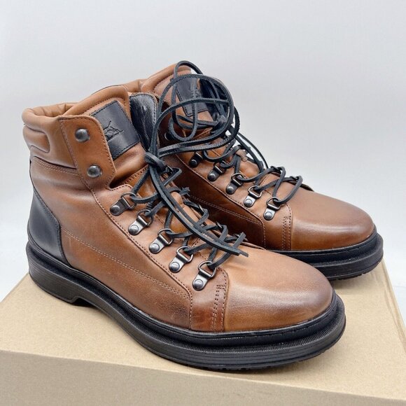 Rodd & Gunn Alpine Trek Men’s Combat Hiking Boots Lace Up Brown Leather 41 US 8 - Picture 3 of 12